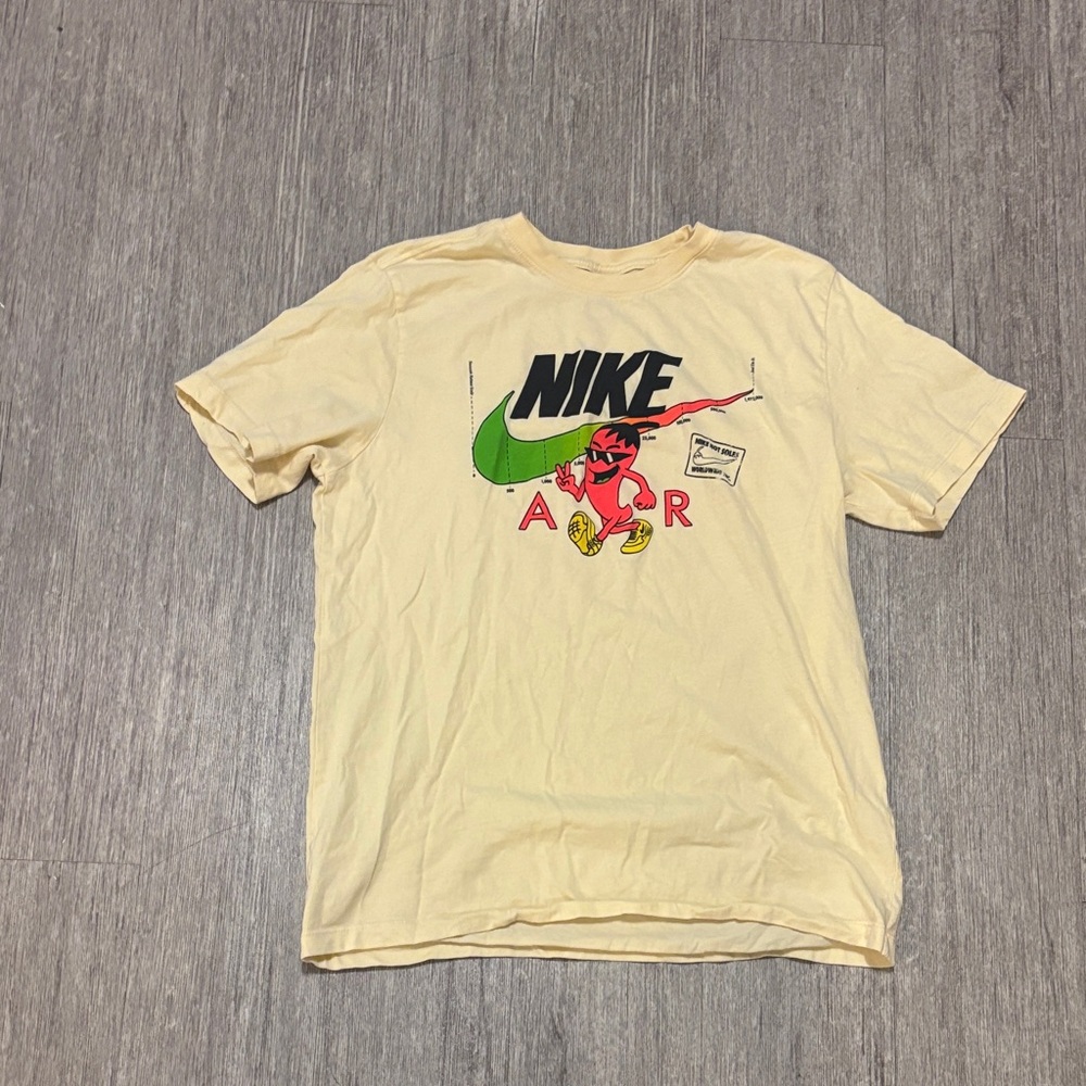 Nike Cream T-Shirt with Red and Green Graphic